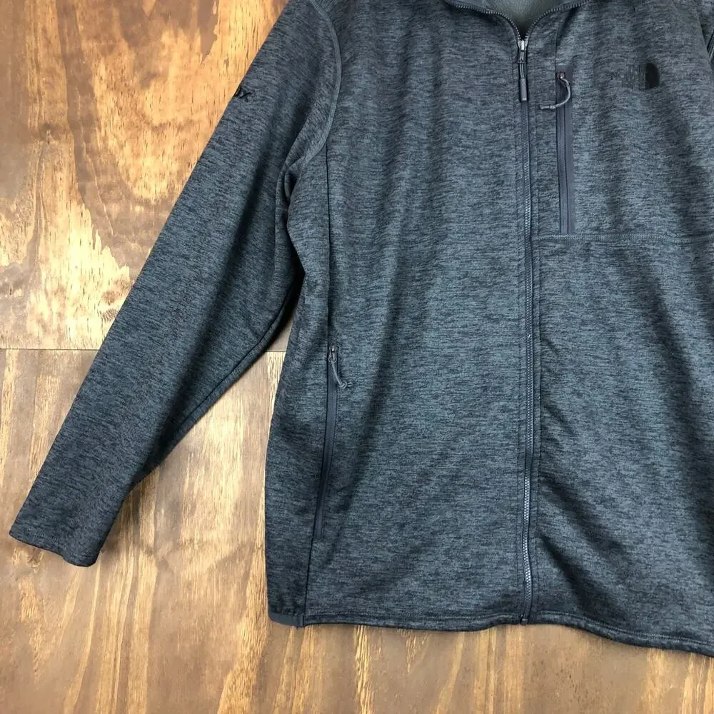 The North Face Mens Jacket Heathered Gray Canyonlands Hiking Casual Full Zip XL